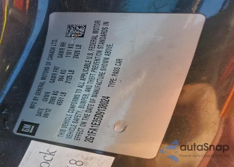 2013 Chevrolet Camaro Ls из США, поврежденный, VIN 2G1FA1E35D9138024